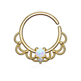 Opal Filigree Nose Septum Ear Cartilage Daith Helix Tragus Rings