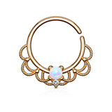 Opal Filigree Nose Septum Ear Cartilage Daith Helix Tragus Rings