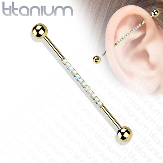 Lined Opal Implant Grade Titanium Industrial Barbells
