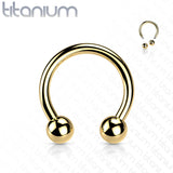 PVD Over Solid Titanium Circular Barbell Horseshoe