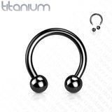 PVD Over Solid Titanium Circular Barbell Horseshoe