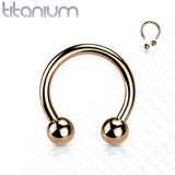 PVD Over Solid Titanium Circular Barbell Horseshoe