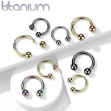 PVD Over Solid Titanium Circular Barbell Horseshoe