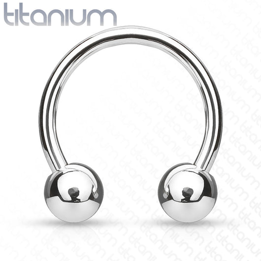 Basic Grade 23 Solid Titanium Horseshoe Circular Barbells 16GA