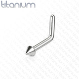 Basic Titanium L Bend Nose Stud Ring