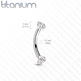 Implant Grade Titanium Prong Set CZ Curved Barbell Rook Daith Tragus Snug Eyebrow Rings