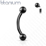 Internal Threaded Implant Grade Titanium Ball Curved Barbell Eyebrow Rings