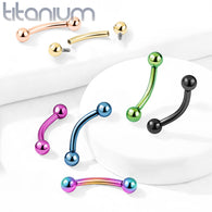 Internal Threaded Implant Grade Titanium Ball Curved Barbell Eyebrow Rings