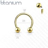 Internally Threaded Plated On Implant Grade Solid Titanium Horseshoe