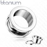 1 Pc Solid Implant Grade Titanium Double Flare Screw Fit Flesh Tunnel
