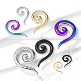 1 Pc Solid 316L Colored Surgical Stainless Steel Ear Spiral Taper Ear Plugs