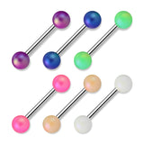 6 Pcs Value Pack Matte Pearlish Ball Surgical Steel Tongue Barbell Nipple Rings