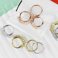 3 Pc Mixed Half Circle Bendable CZ Nose Septum Cartilage Hoop Free Retainer