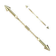 Surgical Steel Connector Chain & Spike Industrial Barbells