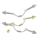 Surgical Steel Connector Chain & Spike Industrial Barbells