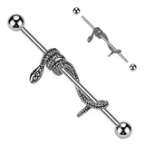 Cool! Snake Wrapped Surgical Steel Industrial Barbells