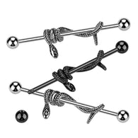 Cool! Snake Wrapped Surgical Steel Industrial Barbells