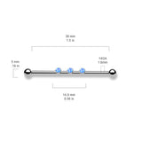 3-Internal Thread Round Opal Industrial Barbells