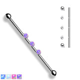 3-Internal Thread Round Opal Industrial Barbells