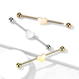 Heart 316L Surgical Steel Industrial Barbell