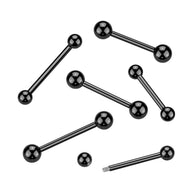1 Pc 316L Surgical Steel Black PVD Barbell Ear Lip Small Gauge 16G