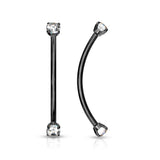 3 mm Prong Set CZ Surgical Steel Curved Barbell Lobe Snake Eye Piercing 16G