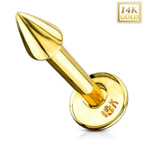 14K Solid Gold Spike Top Labret Monroe Stud