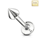 14K Solid Gold Spike Top Labret Monroe Stud