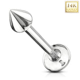 14K Solid Gold Spike Top Labret Monroe Stud