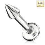 14K Solid Gold Spike Top Labret Monroe Stud
