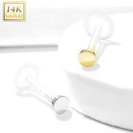 14K Solid Gold Circle Top Bio Flex Shaft Labret Monroe Cartilage