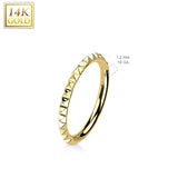 14K Solid Gold Pyramid Cut Segment Hoop Ring Nose Septum Daith