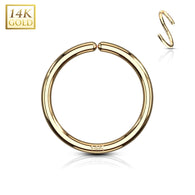 14K Solid Gold Bendable Hoop Rings For Ear Cratilage Septum Eyebrow Nose