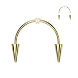 Cool! Surgical Steel Smiley Vampire Fangs Horseshoe Piercing