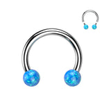 Opal Balls Horseshoe Circular Barbells Tragus Nose Septum 16G