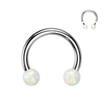 Opal Balls Horseshoe Circular Barbells Tragus Nose Septum 16G