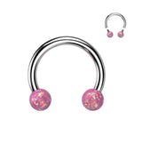 Opal Balls Horseshoe Circular Barbells Tragus Nose Septum 16G