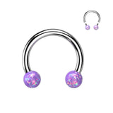 Opal Balls Horseshoe Circular Barbells Tragus Nose Septum 16G