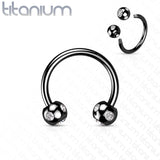 5-Gem Paved Balls Horseshoe Circular Barbells for Nipple Septum Ear