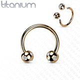 5-Gem Paved Balls Horseshoe Circular Barbells for Nipple Septum Ear