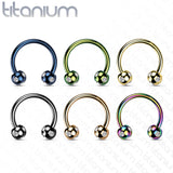 5-Gem Paved Balls Horseshoe Circular Barbells for Nipple Septum Ear