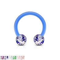 All Acrylic Flexible Glitter Ball Horseshoe Circular Barbell Tragus Cartilage