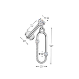 Threadless Push In CZ Oval Dangle Top Labret Tragus Ear Cartilage Helix