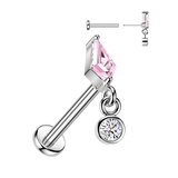 Kite CZ & Bezel Set CZ Dangle Top Tragus Labret Cartilage Studs