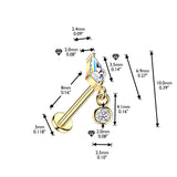 Kite CZ & Bezel Set CZ Dangle Top Tragus Labret Cartilage Studs