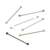 Titanium Threadless Push in Industrial Barbell with CZ