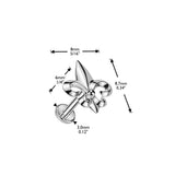 Titanium Threadless Push In Earring Stud Labret With Fleur De Lis Top