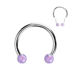 Implant Titanium 3mm Opal Ball Horseshoe Circular Barbells