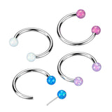 Implant Titanium 3mm Opal Ball Horseshoe Circular Barbells