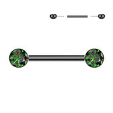 Pair Titanium Threadless Push in Nipple Barbell with CZ